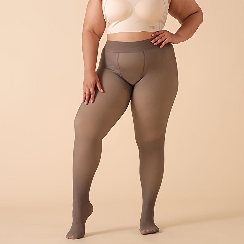 

Women S Thickened Fleece Lined Tights High Waist Elastic Warm Thicken Thermal Tights Leggings Slim Sexy Translucent Pantyhose 80g Thin L
