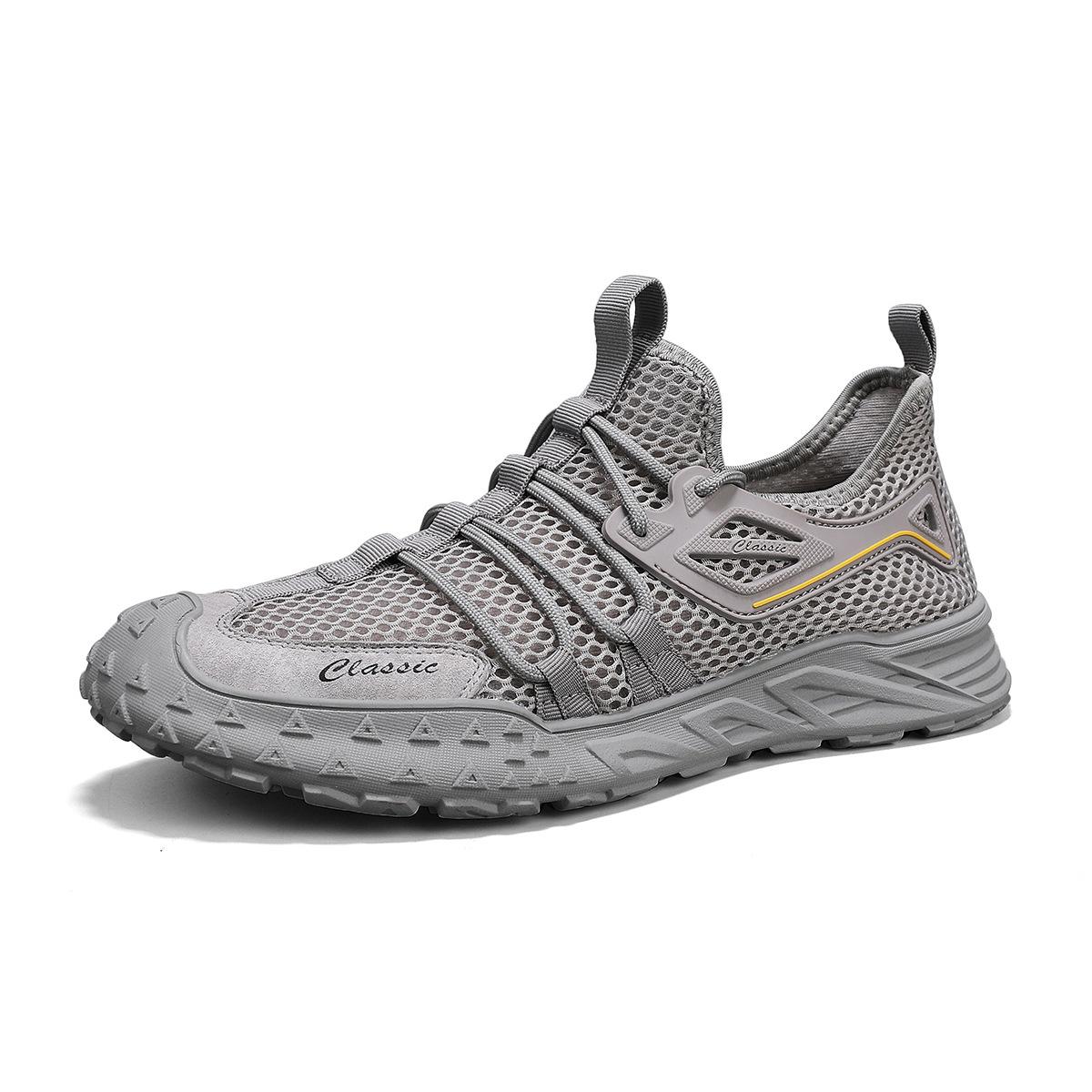 

Sneakers Men s 2025 Summer Breathable Men s Shoes Mesh Hollow Versatile Mesh Shoes Outdoor Soft Sole Casual Jogging Shoes Sneaker size (one size smaller than leather shoes) серый