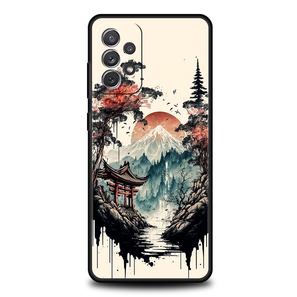 Ink and Wash Landscape Case for Samsung A51 A71 A21S A12 A11 A15 A25 A31 A41 A52 A32 A23 A33 A53 A73 A03S A05S A13 5G A72 Cover