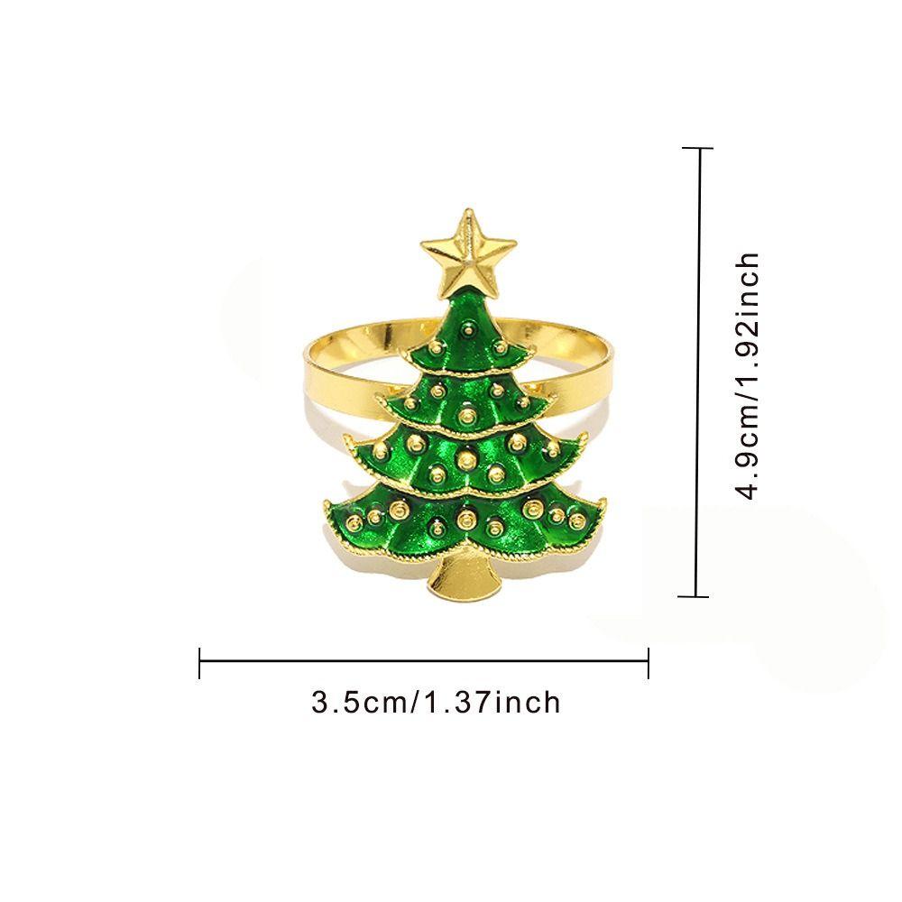 Circle Green Tree Napkin Buckle Metal Tissue Ring Party Supplies Christmas Tree Napkin Ring Xmas