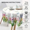 Wildflowers Florals Butterfly Waterproof Tablecloth Easter Wedding Party Dcor Washable Round  Table Cover Picnic Table Decor