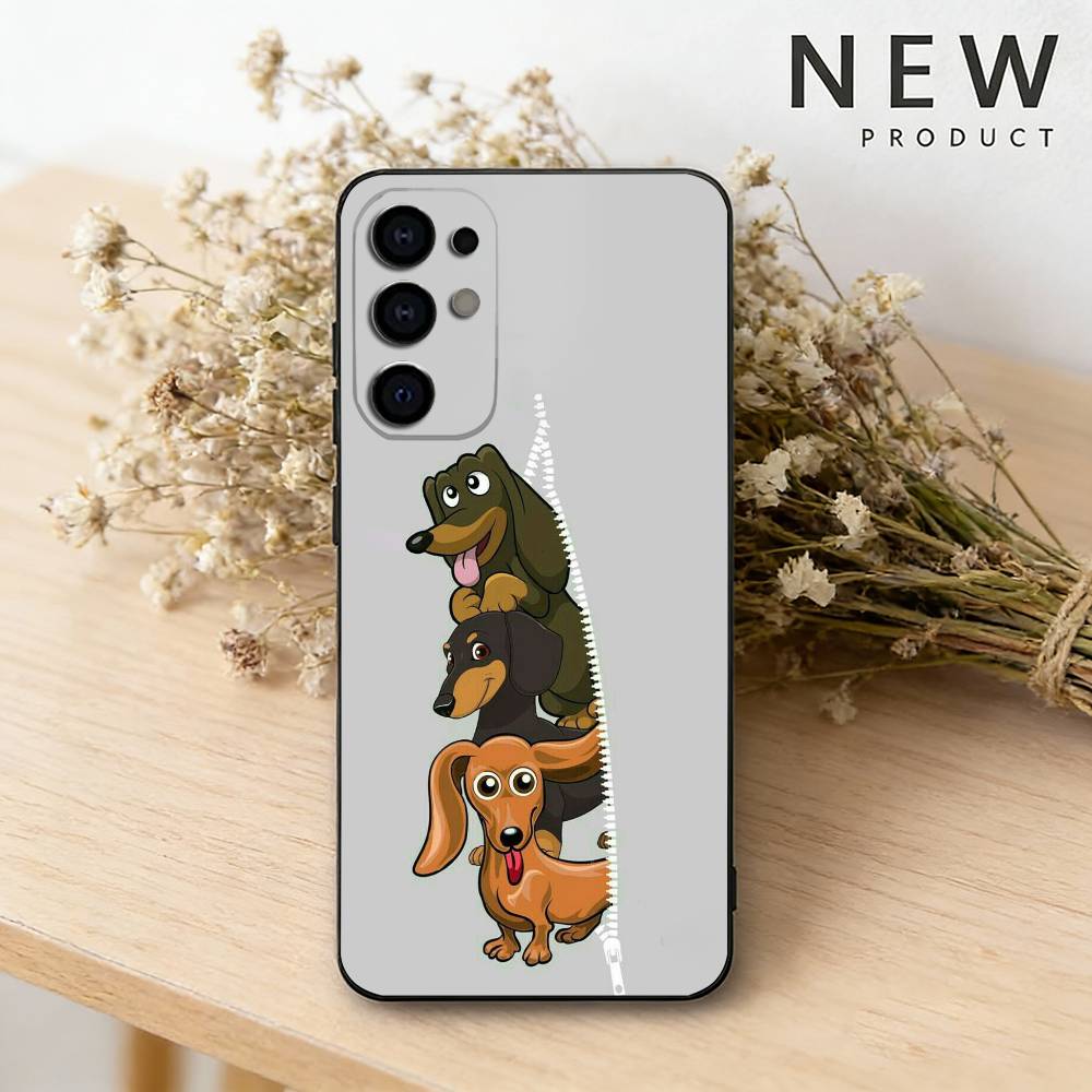 

Cute Dachshund Phone Case For Samsung S26,25,24,23,22,21,20,30,Ultra,Plus,Fe,Lite Black Shell Samsung S24ULTRA