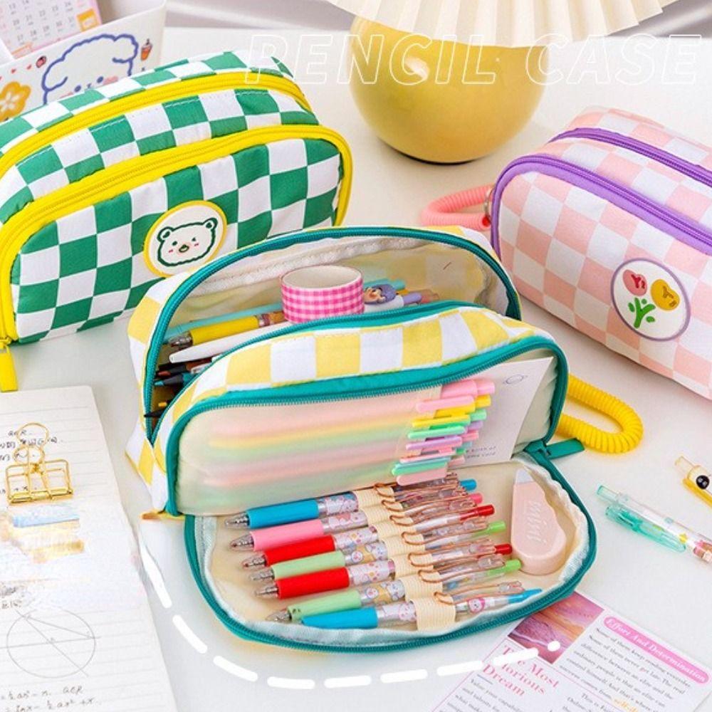 

Сумка Школьные принадлежности Корейский стиль Двухслойная ручка Сумка Канцелярская сумка Карандаш Мешочек Пенал