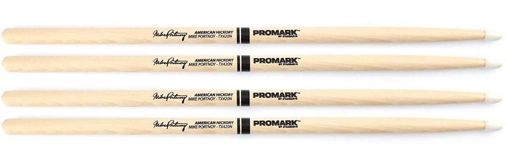 

PROMARK Mike Portnoy Signature Series Hickory Nylon Tip Drumsticks, 2 Pairs, TX420N-2P (409 x 13.5mm)