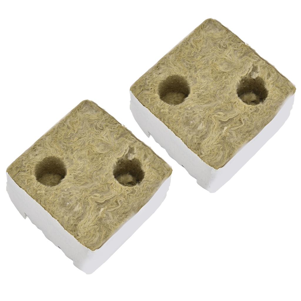 12pcs Grow Block Fast Absorption Mini Double Hole Cultiwool Rockwool Hydroponic Planting Block for Hydroponics
