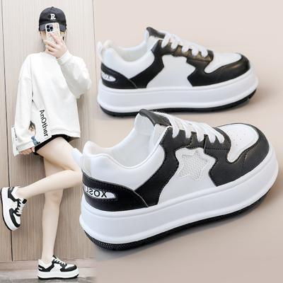 Z6609 Nové Bílé Boty Dámské Jaro a Léto Prodyšné Zvýšená platforma Tatínek Boty Běžné Lodičky Bílé Boty