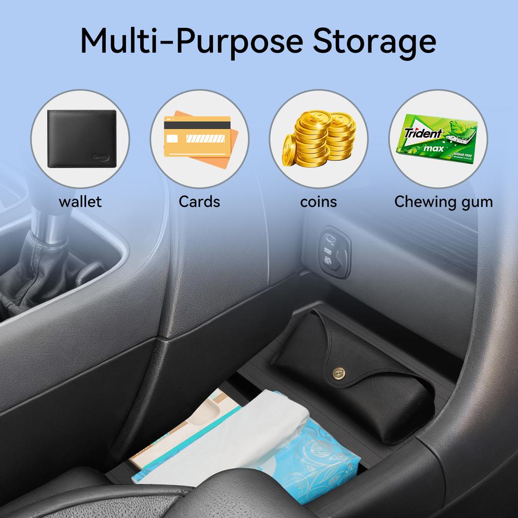 For Hyundai Palisade 2026 Center Console Lower Storage Box Car Central Tray TPE Organizer Accessories Tidying Black