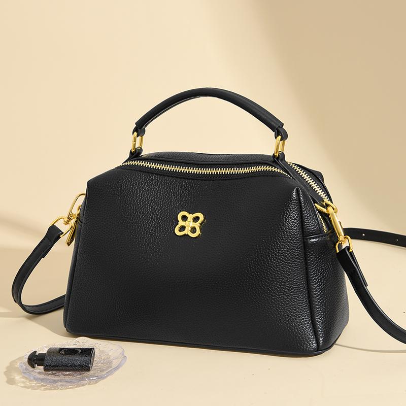 Women's Simple Solid Color PU Leather Handbag New Fashion Design Large Capacity Shoulder Bag Female Crossbody Tote Messenger Bag