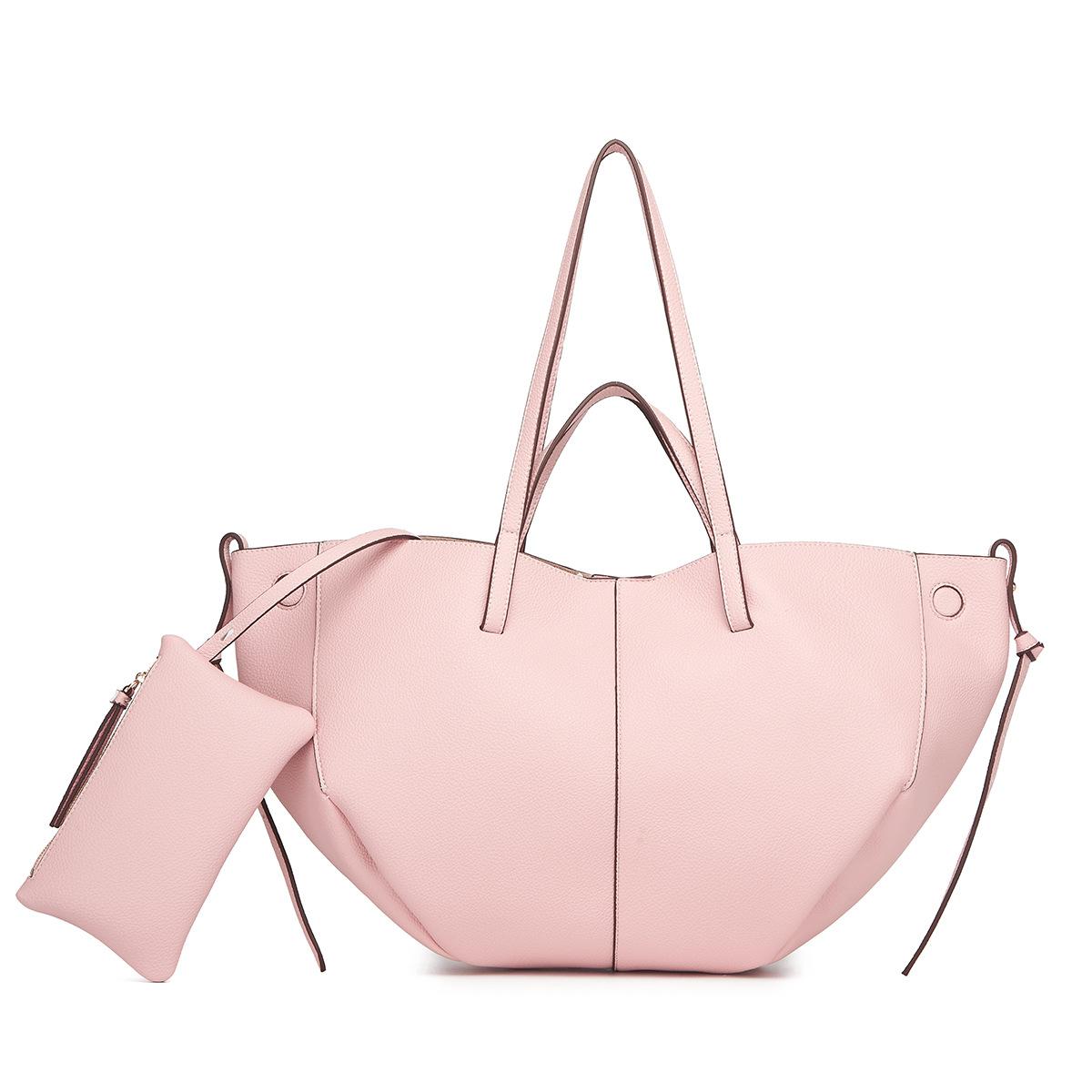 

Сумка-тоут из коровьей кожи, ручная, большой вместимости, для покупок, из натуральной кожи, женская светло-розовый