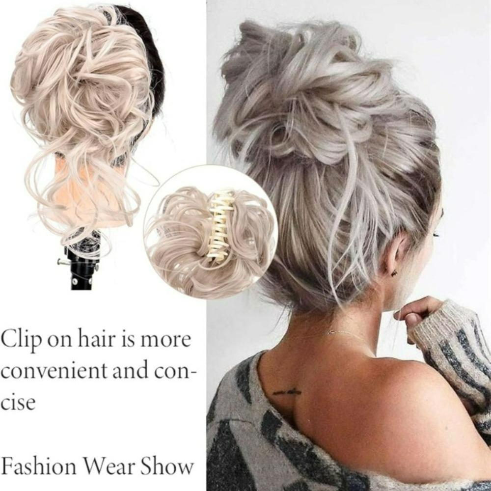 Lazy Bun Hairpiece Claw Clip - Messy Voluminous Curly Hair Donut
