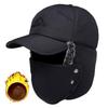 Hat In Autumn and Winter Warm Cycling Cold Wind Hood Middle-aged and Elderly Men Thickened with Mask Pressed Wind Lei Feng Hat Men Plus Velvet