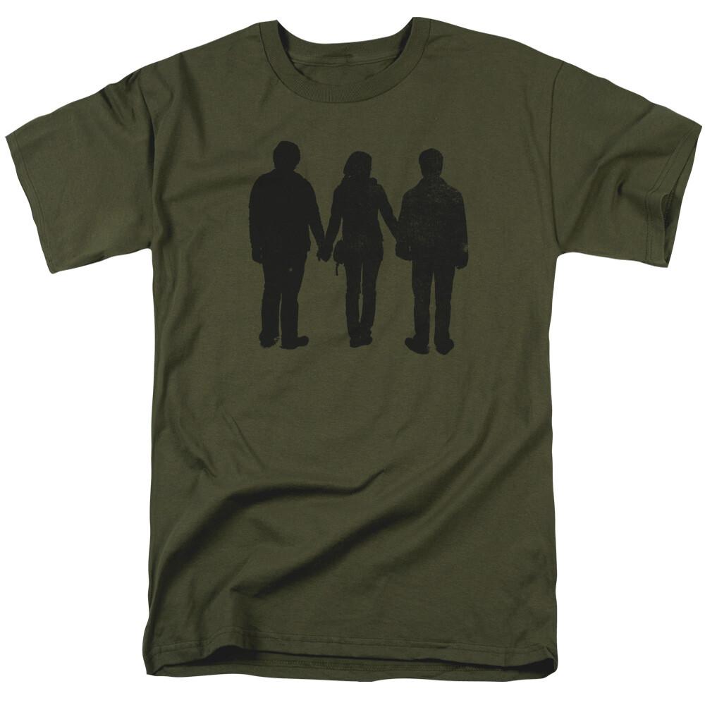 

Harry Potter Three Stand Alone T Shirt Mens Licensed Wizard Movie Military Green XXXXL