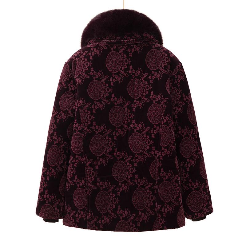 Elderly Women's Retro Fleece-Lined Winter Jacket