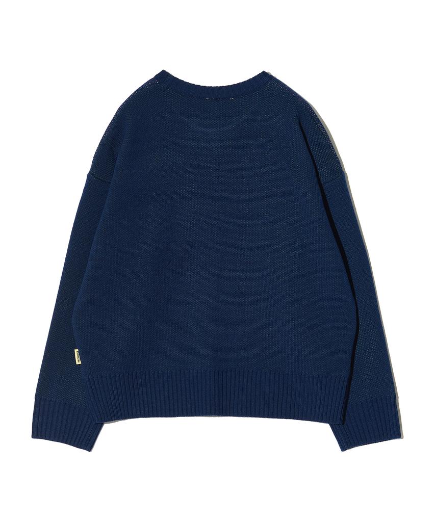 PEACE MAKER Donkey Jacquard Knit Pullover (Navy)