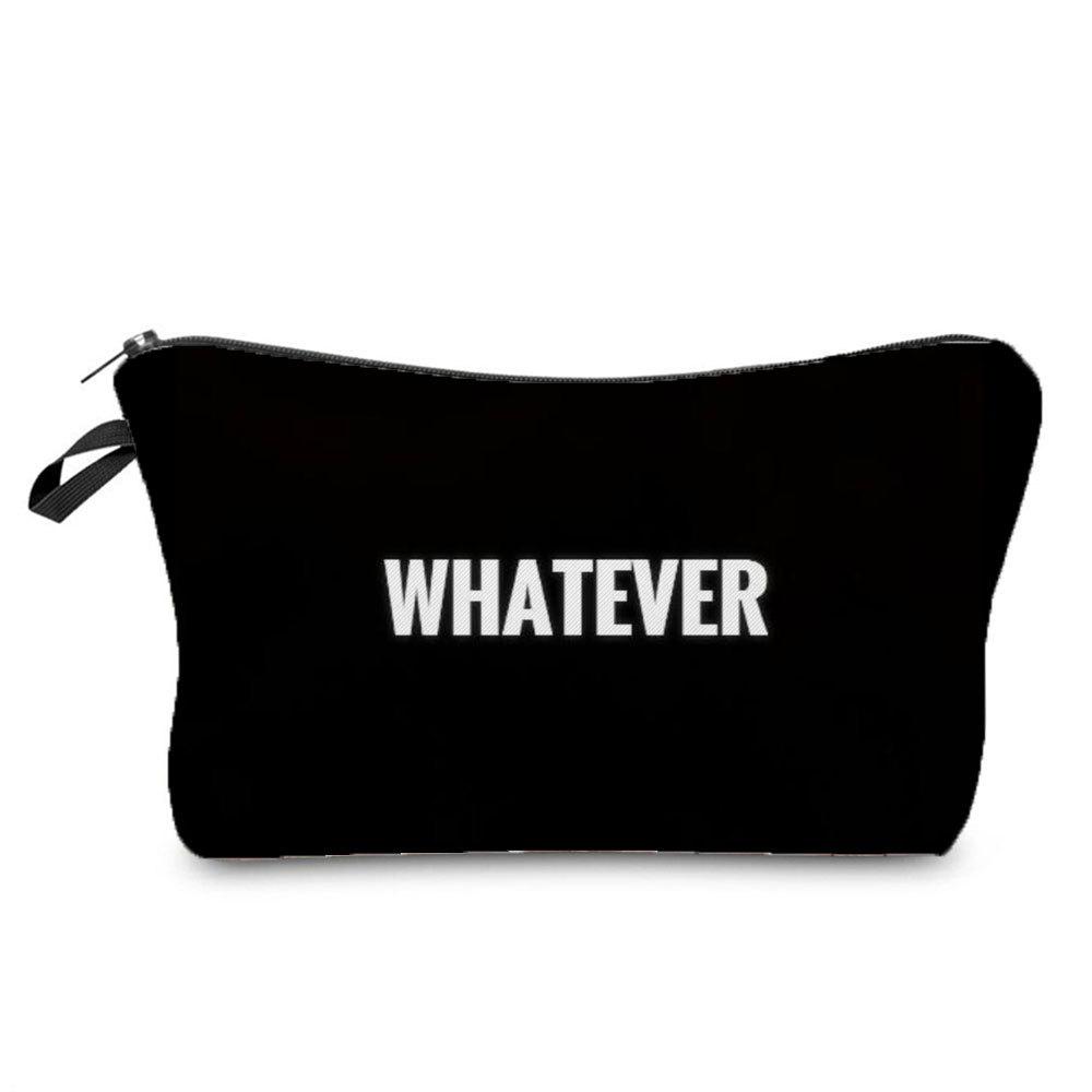 Women English Alphabet Print Cosmetic Bag Toiletries Organize Travel Storage Case 6696