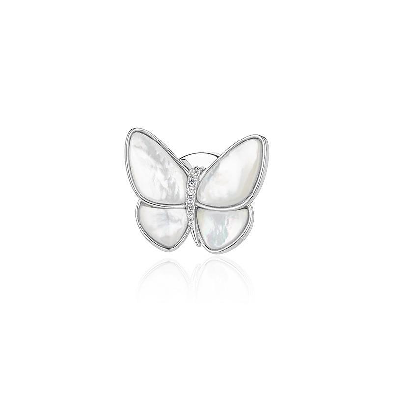 Womens Shell Butterfly Brooch Elegant Magnetic Corsage Anti-glue Pin Coat Dress