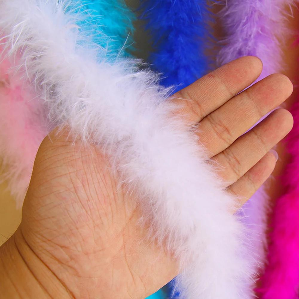 DIY 2M Fluffy Marabou Feather Boa Natural Turkey Feathers DIY Craft Sewing Trim Hat Costume Decor Home Wedding Party Accessories