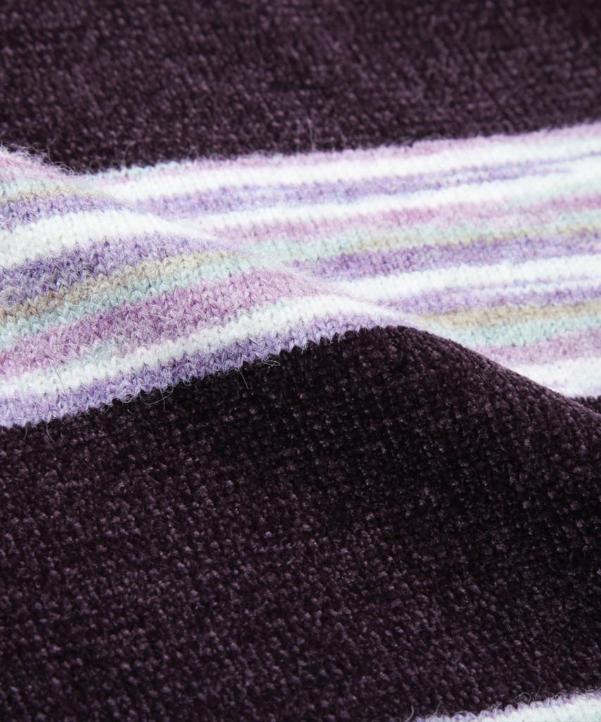 TRILLION Gradient Stripe Velvet Collar Knit_Purple