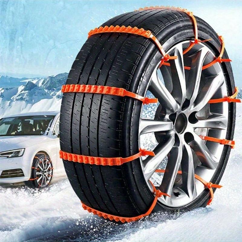10pcs/Set Car Snow Anti-Skid Chains, Universal For Sedan, Hatchback, SUV, Van, Pickup, Snow Traction Straps