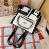 Spring New Student Backpack With Color Block Design And Nylon Material For School Use