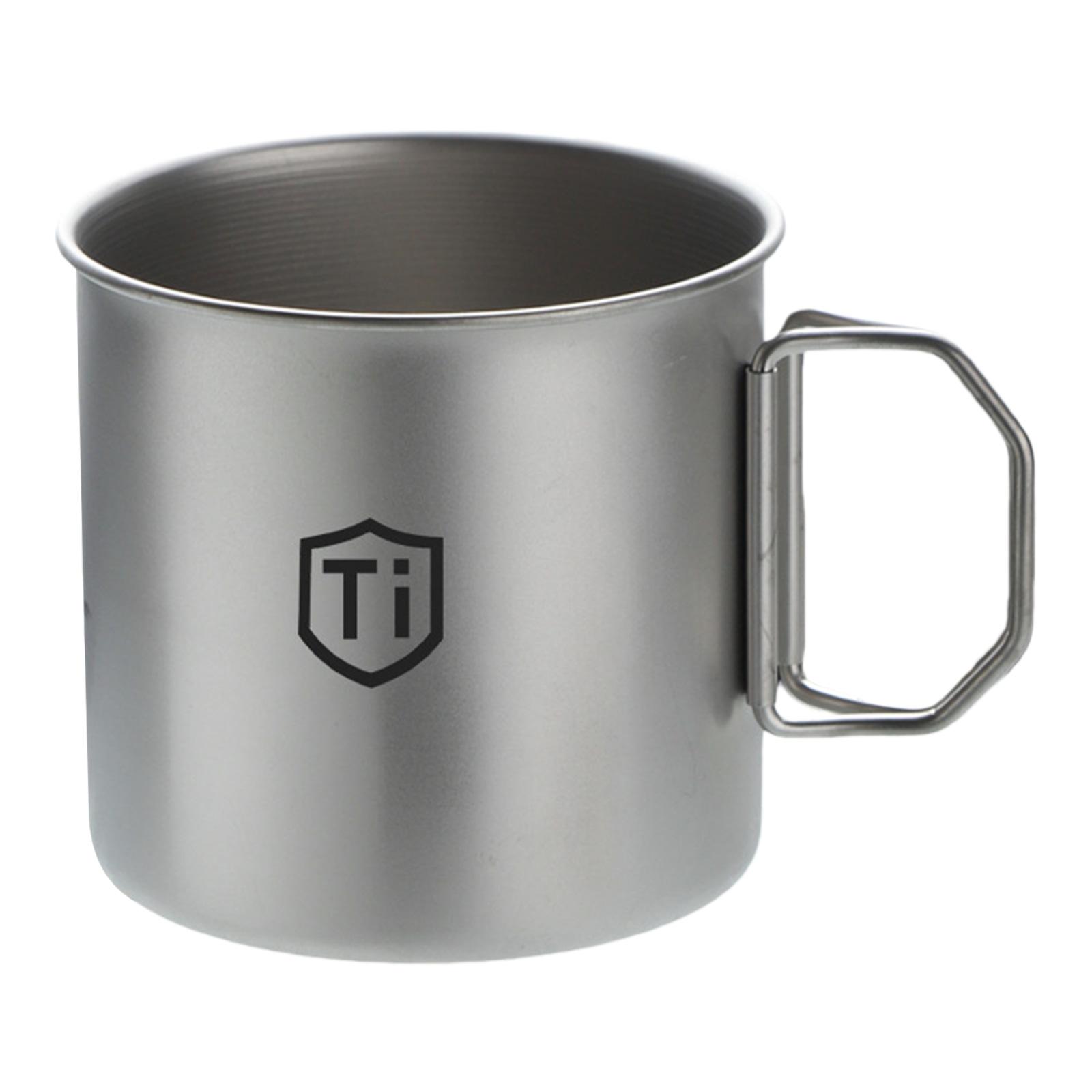 

Titanium Alloy Camping Water Cup with Foldable Handle Mountainhiker Camping Cups Ultralight Travel Cutlery Picnic Utensils