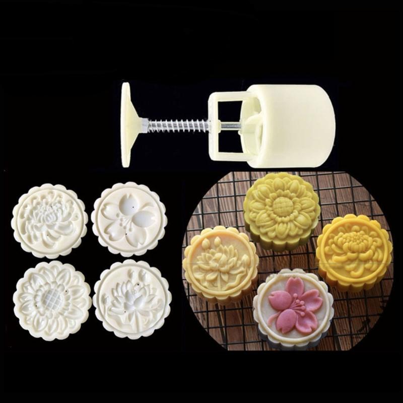 Plastic Mooncake Moulds 3D Mung Bean Cake Molds DIY Mooncake Tools Plastic Material for Moon Festival DIY Mooncake