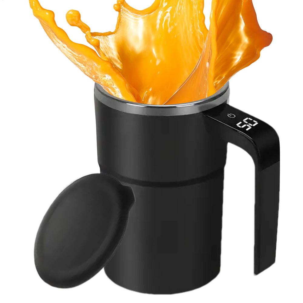 

Электрический миксер, чашка для помешивания, автоматическая кружка для кофе, перезаряжаемая кружка для помешивания с ЖК-дисплеем, миксер для кофейных чашек для смешанных напитков чёрный