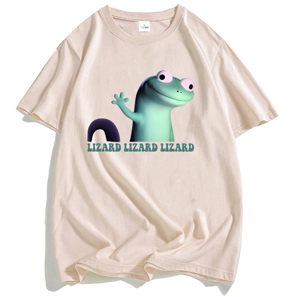 Women Tees Lizard Meme Funny Graphic T-shirt Casual Short Sleeve Cotton Tshirts Unisex Streetwear Cartoon Printing T Shirt