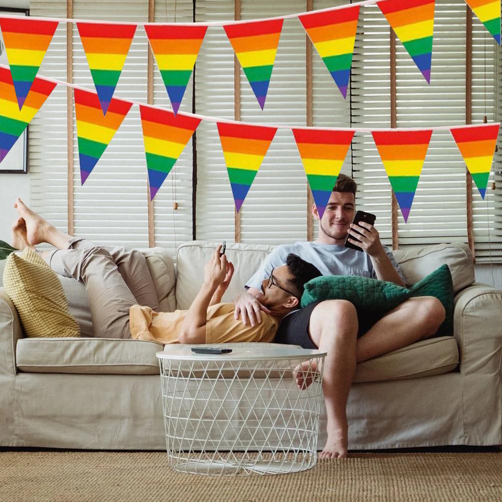 Flagi Rainbow Pride Banner Gay Pride Pennant Banner na imprezę na świeżym powietrzu w barze, dekoracje ogrodowe