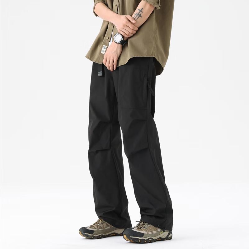 SWAMP AREA Men's American Retro Loose Straight Cargo Pants WS017