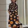 Fashion Loose Casual Simple Printed Women Dress Lapel Spring Summer Elegant Loose Office A-line Party Dresses Female Polka Dot Streetwear Clothing
