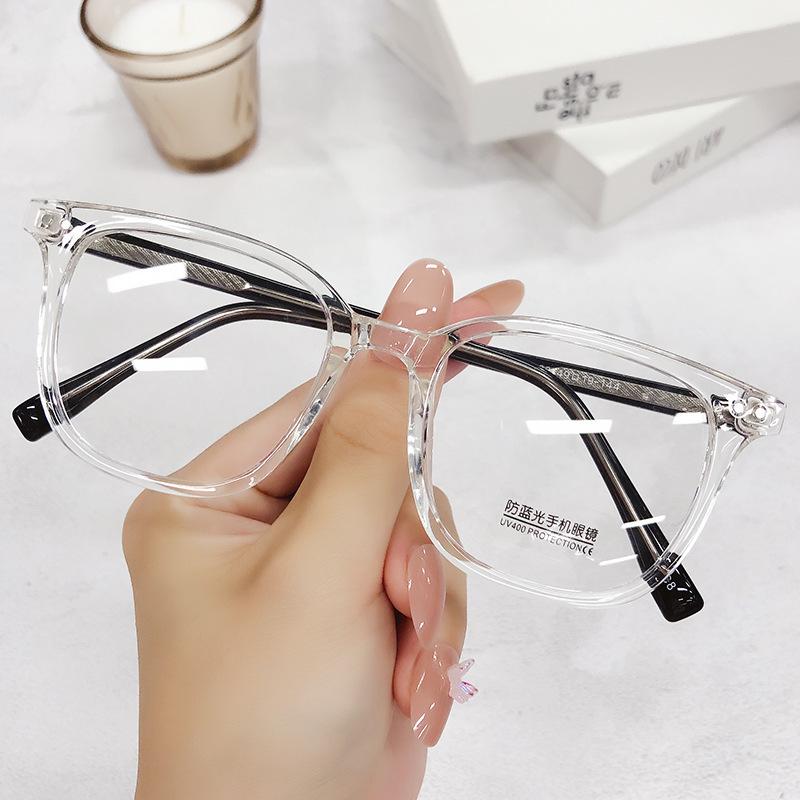 

Eyeglass Frame Eyewear Female TR90 Lightweight Vintage Screen Computer Square Presbyopic Super Rectangular Ladies Ray Spectacle Spectacle Clear 0