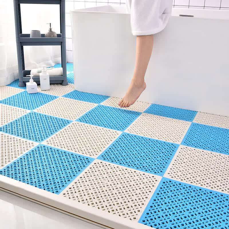Huaxu Eco-Friendly TPE Bathroom Non-Slip Drainage Mat Set