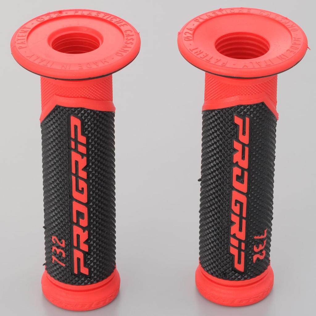 Daytona PROGRIP Motocyklová rukojeť pro průměr řídítek 125 mm Gelové zakončení Průnik 732 Typ 98095 22,2 Antivibrační Černá/Červená