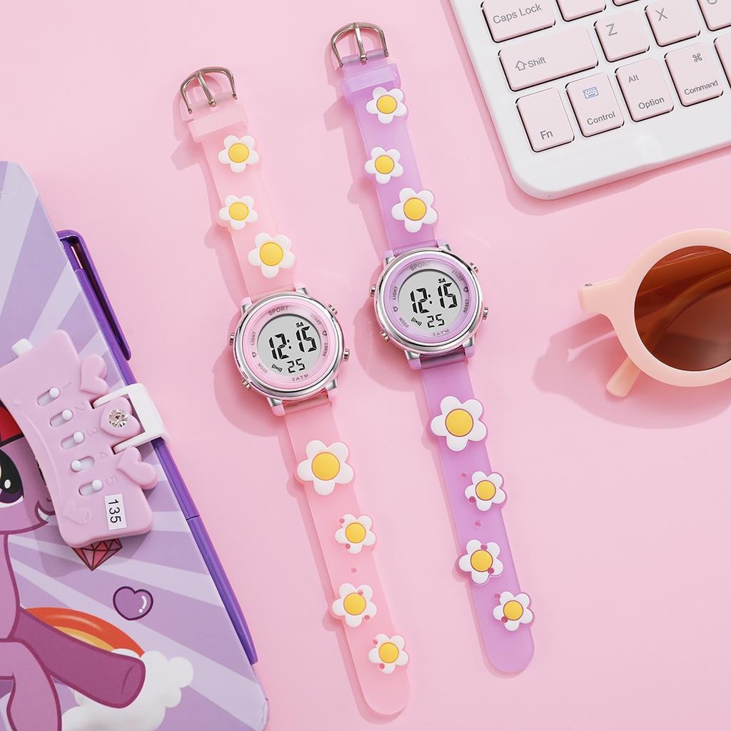 Fashion simple cute cartoon floret electronic watch LED electronic display, suitable for Christmas Halloween gifts