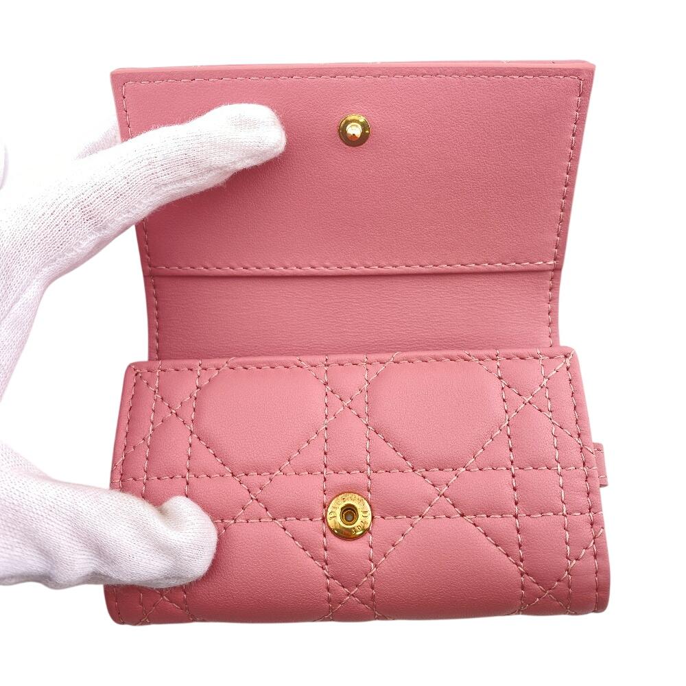 Dior S0983ONMJ 4-stitch quilting My Dior Aster lambskin Canage Key holder  pink lambskin Used