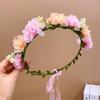 Simulation Flower Bride Garland Thai Flower Headband Elegant Wedding Headwear  Bride Headwear