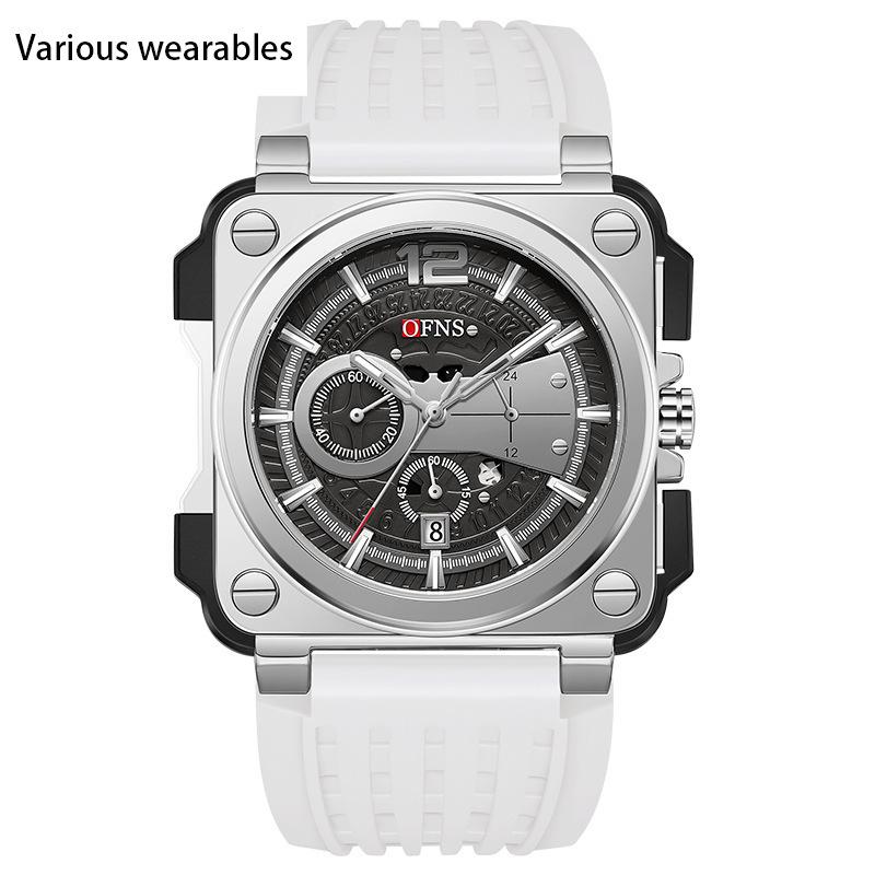 Watch Square Dial Fashion Simple Bar Nail Calendar Waterproof Men's and Women's Quartz Watch