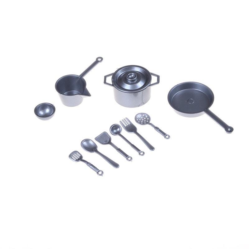 1/12 Miniature Dollhouse Baking Cooking Pretend Play Mini Utensils Metal Whisk Jar Set For Doll Kitchen Food Toy Accessories