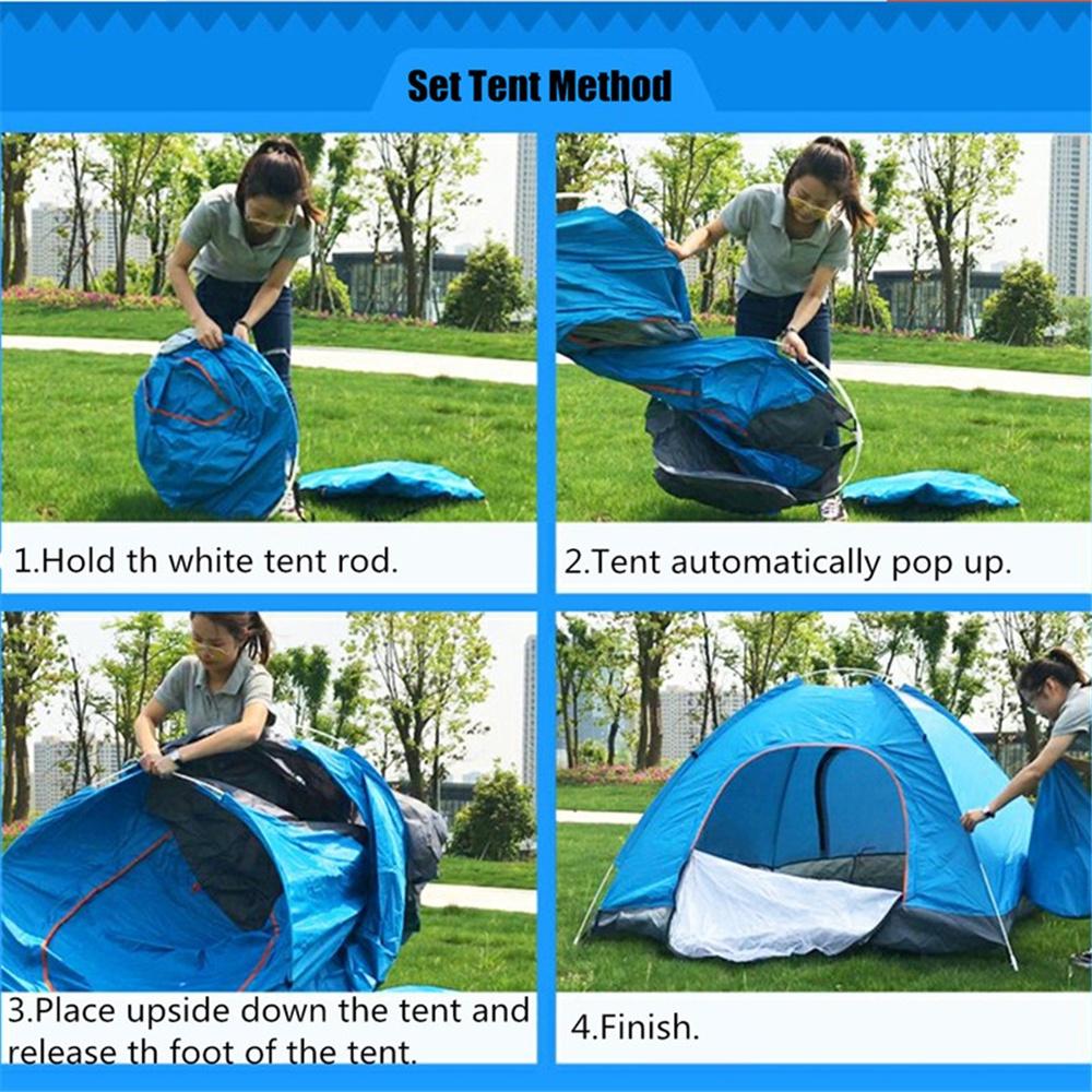 Fully Automatic Pop-Up Quick Shelter Outdoor Travel Hiking Waterproof Camping Tent 1-4 Person Portable Tent Instant Set Up Tent