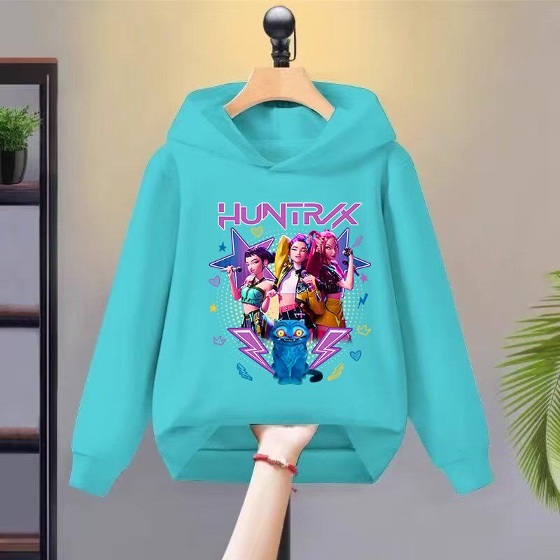 2025 Kpop Witch-hunting Team-themed Hoodie with Cute and Magical Element Prints, Soft and Skin-friendly Trendy Children's Top