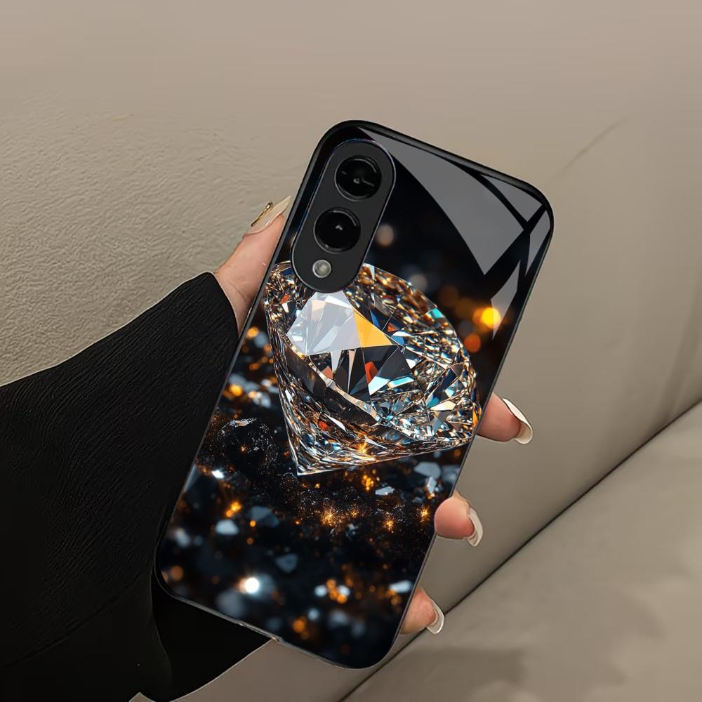 Luxurious Crystal Diamond Phone Case S26 Ultra Case S25 Ultra Case Glass for Samsung Galaxy S26 S25 S24 S23 S22 FE Ultra Plus