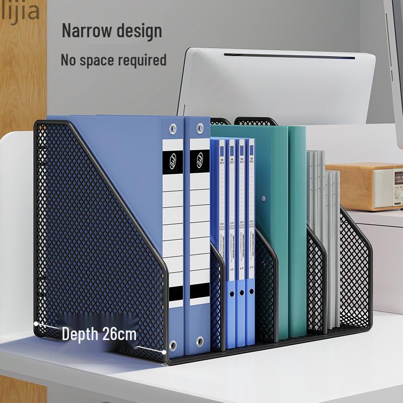 Office Desk Organizer: Metal File Storage Rack and Folder Box for Efficient Document Collection