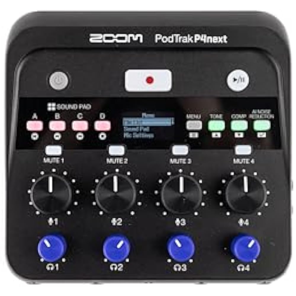 

ZOOM Zoom P4 Next [AI Noise Removal] 4 People Simultaneous Recording Smartphone Compatible Podcas...