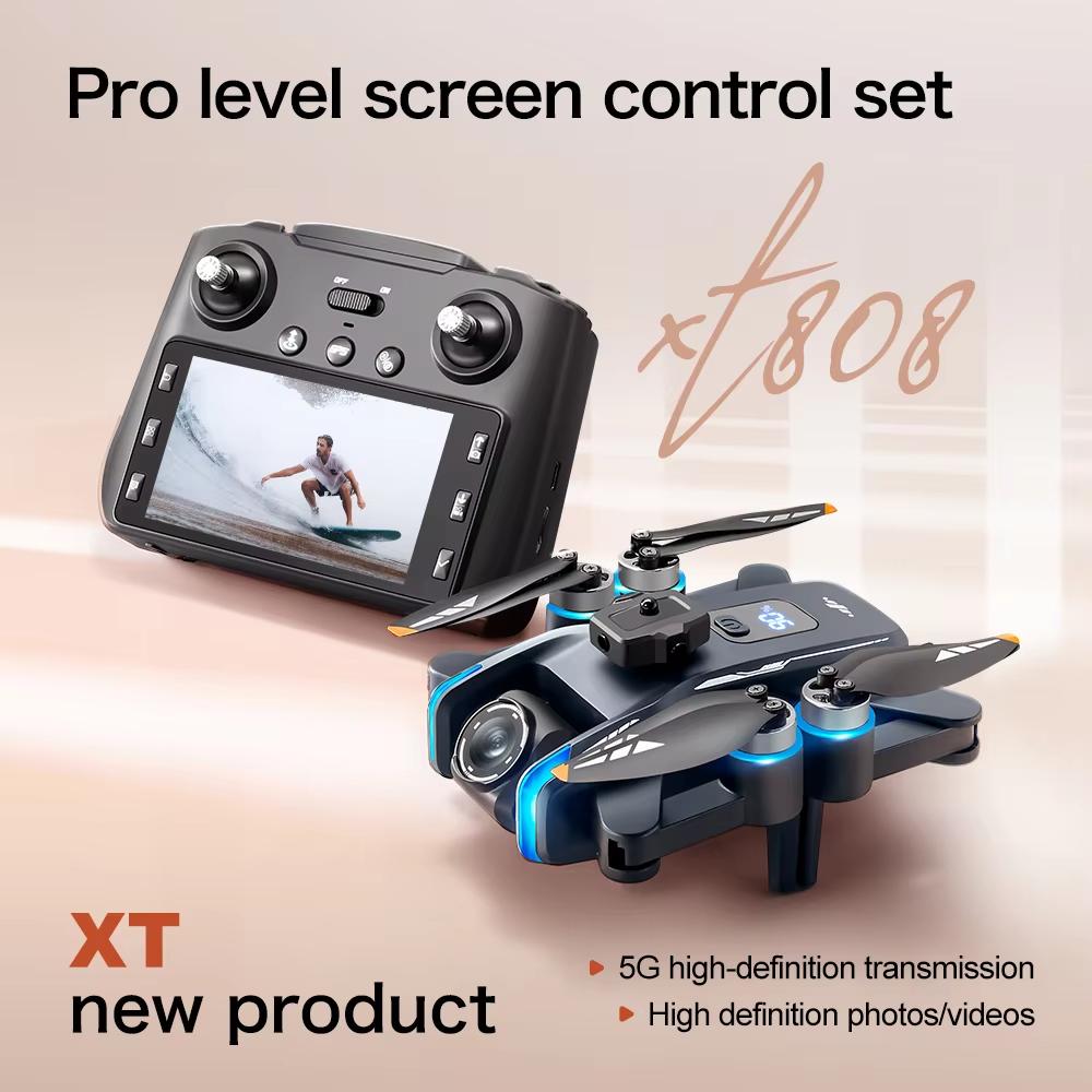 2025 Ny XT808 GPS RC Drone 5G Profesjonell 8K HD Luftfotografering Dobbeltkamera Omnidireksjonell Skjerm Laser Hindringsunngåelse Børsteløs Kvadkopter