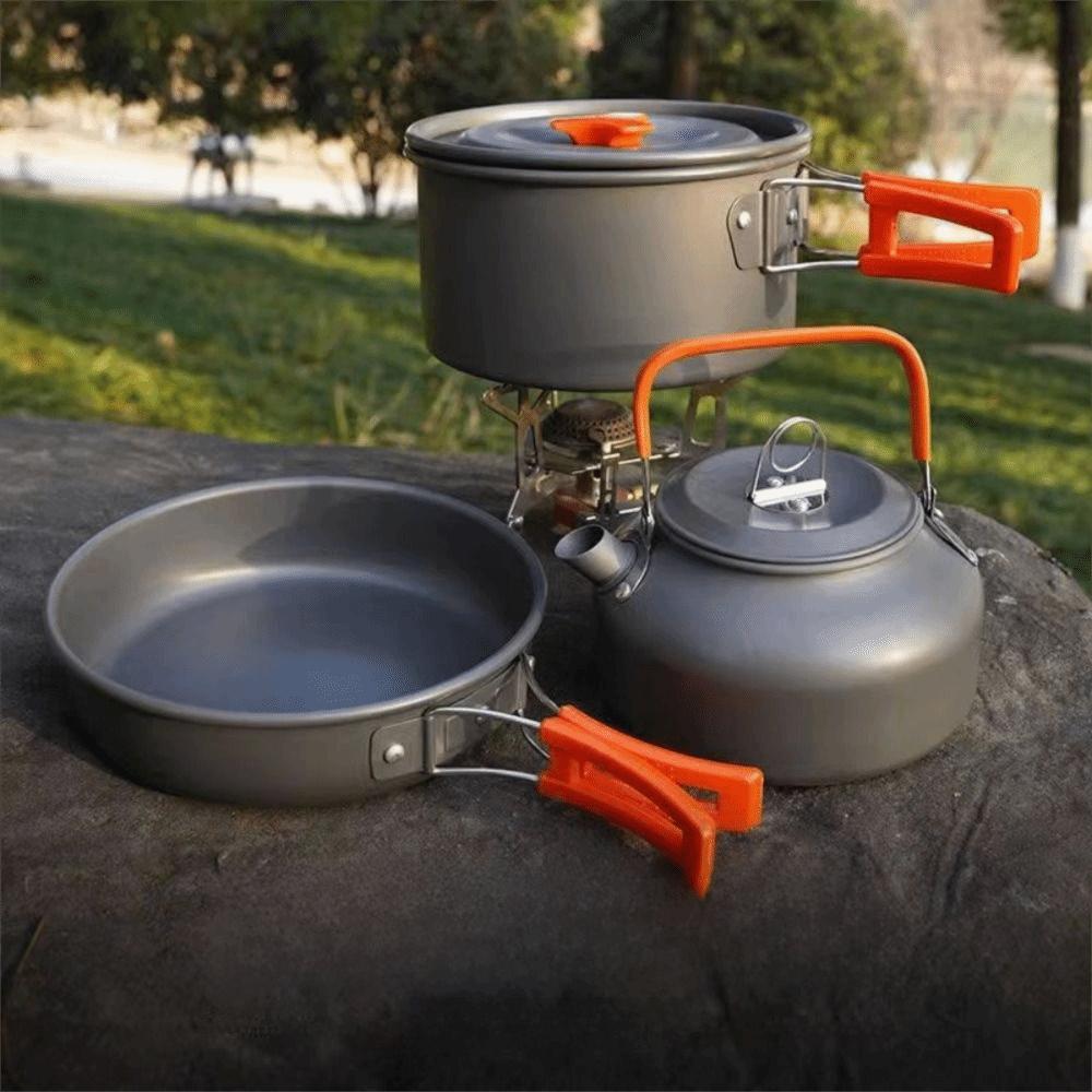 Aluminum Alloy Camping Cookware Kit Nonstick Coating Water Kettle/Pan Pot/Saucepan  Picnic