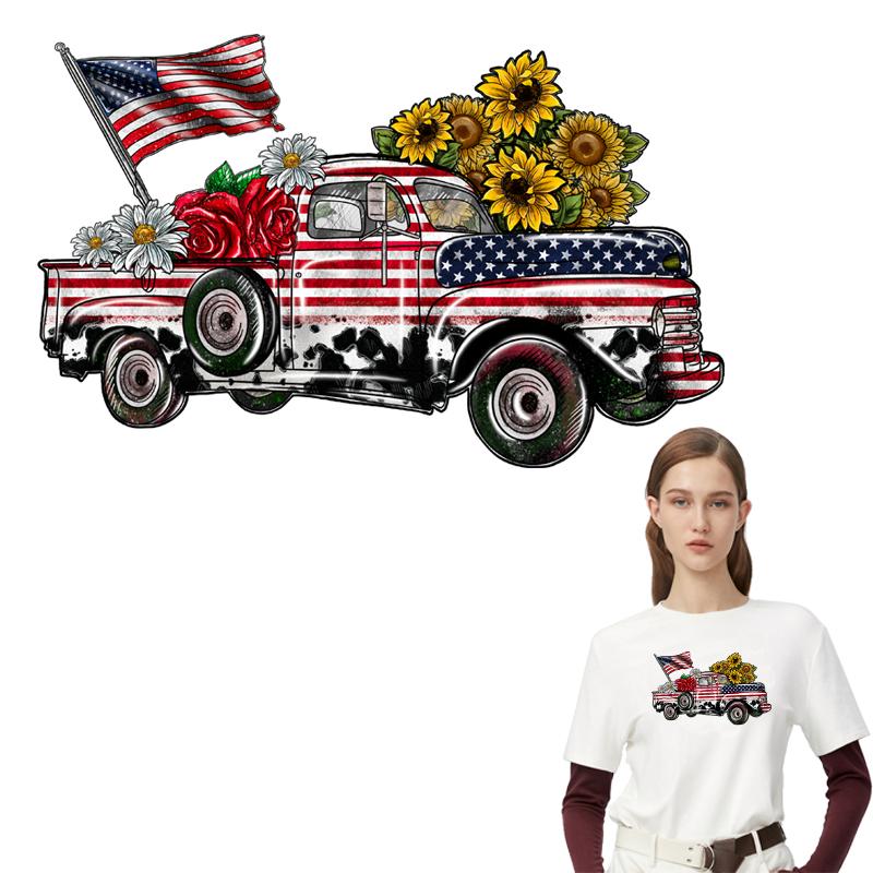 Toppe Bandiera USA Per Vestiti Girasole Termoadesive Applicate Fai Da Te Parches Ropa Felpe T-Shirt Adesivi Vestiti Parches