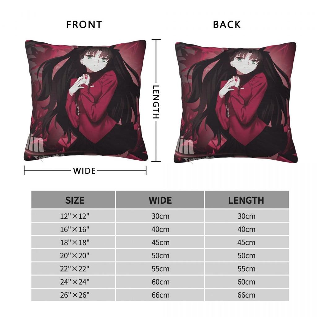 Fate Grand Order Rin Tohsaka Square Pillowcase Polyester Linen Velvet Creative Decorative Pillow Case Sofa Seater Cushion Case