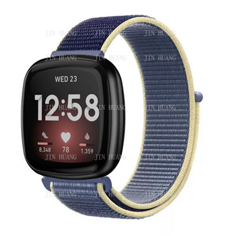 

Нейлоновий ремінець для Fitbit Versa 4 3 2 Lite Смарт-годинник ремінець для заміни Браслет-петля Correa для Fitbit Sense 2 versa 3 or Sense небо синє кольору