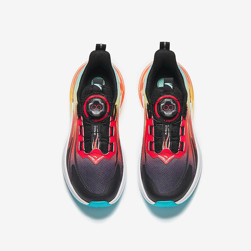 Anta Kids Flame Trendy Fashion Fitness Test Non-Slip Lightweight Shock Absorption Low-Top Running Shoes Men sneaker Black Red 312515517-6